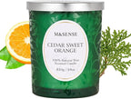 M&SENSE Cedarwood Orange Christmas Candle, Cracking Wooden Wick Soy Wax, 18oz 100 Hours Long Lasting Clean Burn, Large Fall Candles for Home Scented, Winter Holiday Aromatherapy Gifts for Women