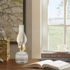 Large Clear Oil Lamp Lantern Chamber Kerosene Lamp Classic Vintage Glass Oil Lamps for Indoor Use Decor Lighting