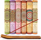 Premium Incense Sticks, Lavender, Sandalwood, Jasmine, Patchouli, Nag Champa, Vanilla, Variety Gift Pack 180 Sticks, Includes a Holder in Each Box