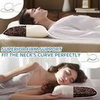 USlixury Buckwheat Pillow with Extra Buckwheat Fill - Adjustable Buckwheat Hull Pillow, Buckwheat Pillows for Sleeping with Firm Support, Buckwheat Neck Pillow for Side Back Sleeper,15x19, White