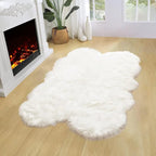 Latepis Sheepskin Rug 4X6 White Faux Fur Rug for Bedroom Bedside Fluffy Rugs for Living Room Fuzzy Plush Soft Rugs Luxury Home Decor