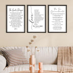 FZMHASLWW Scripture Bible Verse Wall Decor Art 16"×11" Set of 3 Christian Sign Wood Framed Wall Hanging (Black