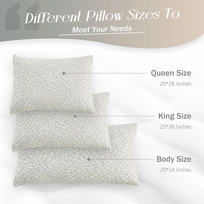 Shredded Memory Foam Pillow for Sleeping, Cooling Bed Pillows Queen Size, Adjustable Soft and Firm Pillows or Side, Back, Stomach Sleepers with Washable Removable Bed Pillow Cover