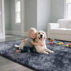 Fluffy Rug Shaggy Area Rug, Mottling Dark Grey 5x8 Area Rugs for Bedroom, Small Bedside Rug, Soft Fluffy Shaggy Entryway Throw Rugs for Living Room Bedroom Kids Room Home Decor