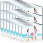 4x6 Acrylic Picture Frames 24 Pack, Clear Picture Frame Double Sided Magnetic Photo Frames 20mm Thicker Desktop Display Frame Wedding Table Numbers for Bedroom Home Office