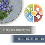 NAT & Jules Floral Colorful Dimensional Indoor Outdoor 12 inch Round Cast Resin Decorative Garden Stepping Stone, Patio, Walkway Sculpture Yard Art, Bluebonnet