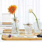 Bud Vases- Set of 10 Small Flower Glass Vases for Centerpieces, Cute Clear Crystal Bud Glass in Bulk, Mini Vintage Design for Wedding Decorations Party Table Flower Decor