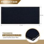 Yimobra Front Door Mat Outdoor Indoor Entrance, 100% Waterproof All-Season All Weather Doormat, Welcome Matt Outside Entry, Non Slip, Low Profile, Heavy Duty Patio Porch Floor Mats,47 x 24,Navy Blue