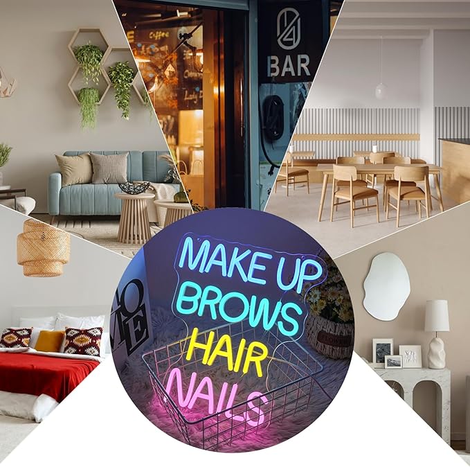 Makeup Studio Neon Sign for Wall Decor, Spa Beauty Room Neon Light,Dimmable Beauty Salon LED Light Up Sign for Bedroom, Business, Salon Decorations