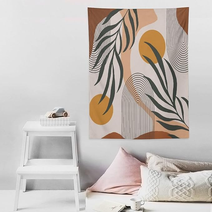 ICMOLYYENLO Boho Plant Aesthetic Tapestry, Abstract Medieval Arch Sun Home Aesthetic Wall Hanging For Bedroom Living Room Dormitory Tapestry 30x40 Inches