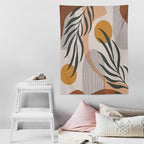 ICMOLYYENLO Boho Plant Aesthetic Tapestry, Abstract Medieval Arch Sun Home Aesthetic Wall Hanging For Bedroom Living Room Dormitory Tapestry 60x80 Inches