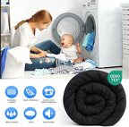 EASELAND Twin XL Down Alternative Comforter - Quilted Duvet Insert for All Seasons, Soft Lightweight with Corner Tabs, Summer Winter Warm Bedding, Black 68×92 Inches