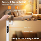 White LED Floor Lamp - Dimmable 2 Lights Standing Lamp with Remote&Touch Control, 4 Color& 10 Brighness Adjustable Floor Reading Light, Modern Tall Lamp for Living Room Bedroom Office Corner