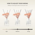 Airkeep Reed Diffuser Set,3.38 fl oz (100 ml) - Sandalwood Rose Oil Diffusers with 8 Reed Sticks,Home Fragrance Reed Diffuser for Bathroom Shelf Decor