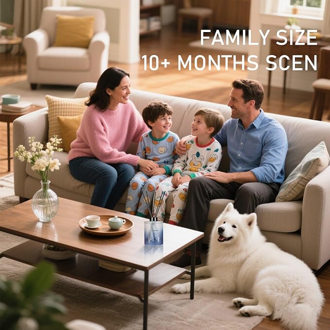 M&SENSE Ocean Escape Reed Diffuser Set - 16.9 fl oz Sea Salt Scent Diffuser with Sticks, Large Long-Lasting Fragrance Diffuser, Aromatherapy Diffuser Gift for Summer, Spa & Home Decor