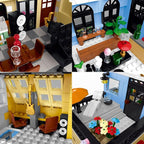 City Hotel Architecture Building Kit with Lights,3 Levels Garden Hotel Model Building Blocks Toy,for 12+Age Teen,Adult（1464 Pieces）