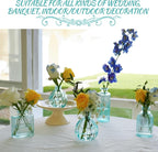 Bud Vases in Bulk 24, Blue Glass Vase, Small Vases for Flowers, Modern Ribbed Glass Bud Vase Wedding Flower Vase Blue Decor Baby Shower Party Centerpieces Home Room Table Decorations