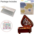 Pursuestar Swan Lake Music Box, Heart Shaped Vintage Hollow Out Wood Mechanism Wind Up Musical Box Gifts for Birthday Christmas Wedding Valentine's Day