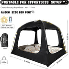 Bed Tent Bed Canopy Breathable 100% for Adult and Kids Light Reduction Sleeping Dream Tents Indoor Portable Big Space with String Light 4 Doors Twin Full Queen King Size