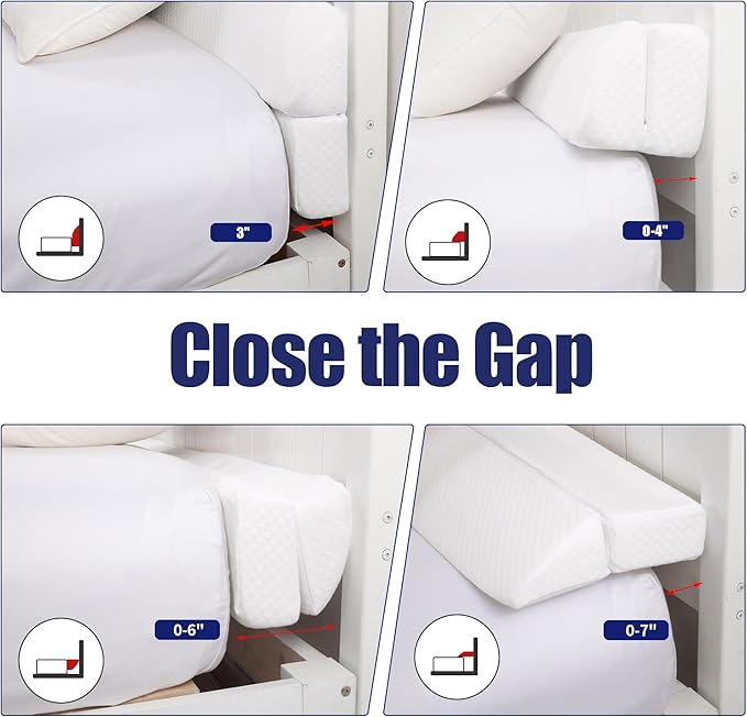 HOMBYS Wedge Pillow Headboard for Bed Gap,Foldable Bed Wedge Gap Filler Twin Size,Matterss Gap Filler,Multi Functional Bed Crack Pillow, Fill The Gap (0-7") Between Your Headboard and Mattress,White