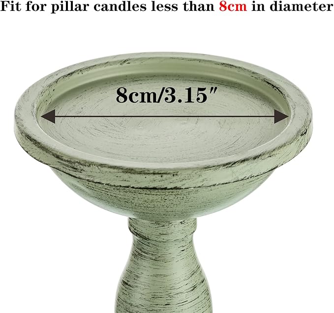 Sziqiqi Retro Iron Candle Holder Vintage Pillar Candles Holders for Table Centerpiece Wedding Birthday Candlelight Dinner Decorative Light Home Décor 2pcs