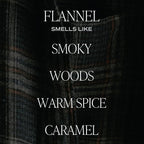 Sweet Water Decor Flannel Soy Candle - Vanilla, Caramel, Amber, Tonka, Smoky Woods, Musk Scented - 9oz Clear Jar with Gold Foil - Autumn Candle for Home - 40+ Hour Burn Time