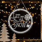 HDJSIGN Let It Snow Christmas Neon Sign for Wall Decor Aesthetic Christams Decorations 3D Carving LED Neon Light for Home Shop Window Decor White Light Signs Xmas Gift for Kids 13.8x13.8''