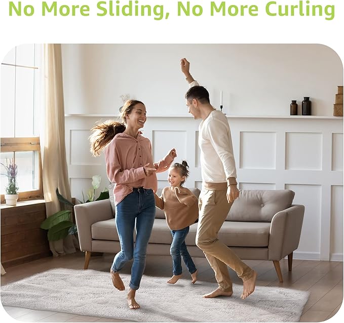 Rabenda 8 Pcs Grippers for Rugs, Non Slip Rug Pads for Hardwood Floors and Tiles, Reusable Rug Tape for Area Rugs, Dual Sided Adhesive Rug Pad Gripper Keep Corners Flat(Black)