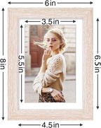 Vittanly 5x7 Picture Frames Set of 9, Shatter Resistant Plexiglass, Display 4x6 Pictures with Mat or 5x7 without Mat, Photo Frames for Wall or Tabletop, Engineered Wood, Rustic Pink