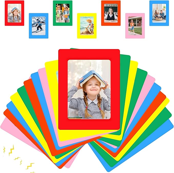 36 Pack 4 x 6 Inch Colorful Magnetic Photo Frames - Reusable magnetic frames for refrigerator for Back to School, Classroom, Office, Home, Back to Locker (Multiple Colors)
