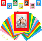 36 Pack 4 x 6 Inch Colorful Magnetic Photo Frames - Reusable magnetic frames for refrigerator for Back to School, Classroom, Office, Home, Back to Locker (Multiple Colors)