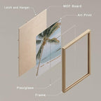 SIGNWIN Framed White Beach Shore Tropical Palm Tree Island Wall Art, Set of 4 Landscape Colorful Wall Decor Prints, Nature Wilderness Wall Décor for Living Room, Bedroom - 12"x16" Natural