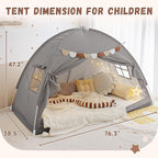 Sherilyn Bed Tent Bed Canopy Bunk Twin Size for Kids, Kids Tent Floor Indoor Privacy Sleeping Tents Dream Tents Indoor Drafty Room, Twin Bed Tents Blackout Space on Bed Tents Canopy Tents