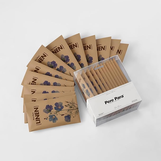 Potpourris Linen Scented Hanging Paper Sachets - 12 Pack for Closet & Home | Long-Lasting Air Freshener & Odor Eliminator for Drawer, Car, Bathroom | Ideal Gift Idea