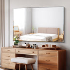 55x36 Large Beveled Mirror, Frameless Beveled Bathroom Mirrors for Over Sink, Upgraded Shatterproof Beveled Frameless Vanity Mirror for Bathroom,Bedroom,Living Room and Entryway