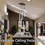 Modern Crystal Pendants Lighting Mini Chandelier for Kitchen Island LED Dimmable Ceiling Handing Lighting Adjustable Flush Mount Ceiling Light for Dining Room Hallway