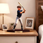 Personalized 3d Effect Baseball Player Cartoon Photo Figurine Customized Desktop Decoration For Home Office Bedside Table Decoration,Giving Christmas Desktop Decoration To Fathers,Sons,And Baseball Enthusiasts (Baseball cartoon)
