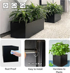 Steel Planter 36" x 12" x 16" Metal Rectangle Outdoor Planter Black Powder Coated Flower Box Metallic Heavy Pot Indoor & Outdoor, Commercial & Residential (L36 x W12 x D16, Black)