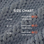 YnM Cooling Chunky Throw Blanket, Medium-Weight, Hand Knitted, Skin Friendly, Ventilated and Breathable, Machine Washable, Home Décor Piece for Couch, Sofa and Bed (Azure Blue, 60x80 Inch)