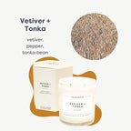 Calyan Wax Co. 2 Wick Candle, Vetiver + Tonka Scented Candle, 37 Hour Burn Time, Aromatherapy Soy Candles, Non Toxic & Vegan Soy Wax, Glass Tumbler Scented Candles, 8.8oz