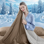 Cooling Comforter Twin Size, Double-Sided Cooling Blanket for Hot Sleepers & Night Sweats, Arc-Chill Q-Max > 0.4 Breathable Ice Blanket, Lightweight Cold Comforter (68''x90'', Brown)