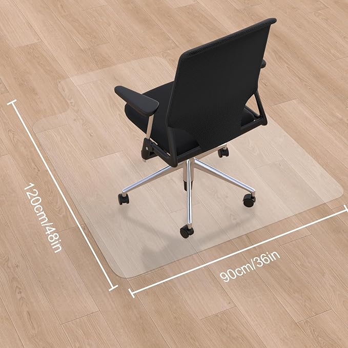 Office Chair Mat for Hard Floors,36"x48" Desk Mat for Chair for Hardwood Floor,Non-Slip Hard Floor Protector Desk Chair Mat for Home,Vinyl Floor Mat for Kids & Pets - Not for Carpet (Clear)