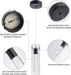 3-Pack Mini Pendant Lights, Pendant Lighting for Kitchen Island with 24W CRI80 1920Lumen 6000K Black Finish for Kitchen Restaurant, Dining Room