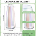 Thenshop 10 Pcs Glass Flower Vases for Centerpieces 8.4" Tall Modern Style Vase Bulk for Bouquet for Home Wedding Party Table Decor House Gifts(Iridescent)