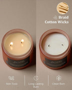 M&SENSE Fall Candle Autumn Wreath Scented, Large 11.6oz Natural Soy Wax 70 Hours Burn Time Clean Non Toxic Candle Classic 2 Wicks Gifts