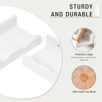 Fun Memories Picture Ledge Shelf for Wall, 24 inch Pine Wood Nursery Book Shelves Set of 2- Wall Book Shelves for Kids Room, Home Decor - Kitchen Spice-White