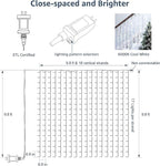 Lighting EVER Curtain Lights Cool White, 306 LED Plug in Hanging Fairy String Light for Bedroom Wall, Indoor Outdoor Backdrop Lighting for Wedding Party Patio (10x10ft, 18 Strings 6.9" Apart)