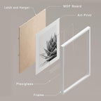 SIGNWIN Framed Black White Snake Plant Agave Cactus Succulent Wall Art, Set of 4 Floral Botanical Wall Decor Prints, Nature Wilderness Wall Décor for Living Room, Bedroom - 12"x16" White