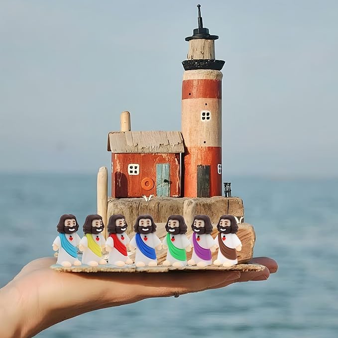 100 Pcs Baby Jesus Figures Mini Jesus Figurines in Bulk Original Design Tiny Miniature Jesus Figures for Hide and Seek, Religious Party Favors, Sunday School, Baptism Gift, Easter Egg Stuffers