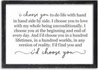 I Choose You To Do Life Sign Wall Decor 16X11 I Love You InchRomantic Marriage Art Wooden Framed Wall Hanging (Black)